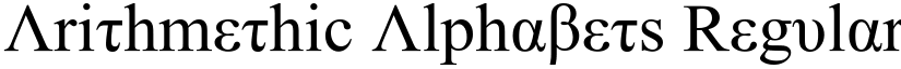 Arithmethic Alphabets Regular font