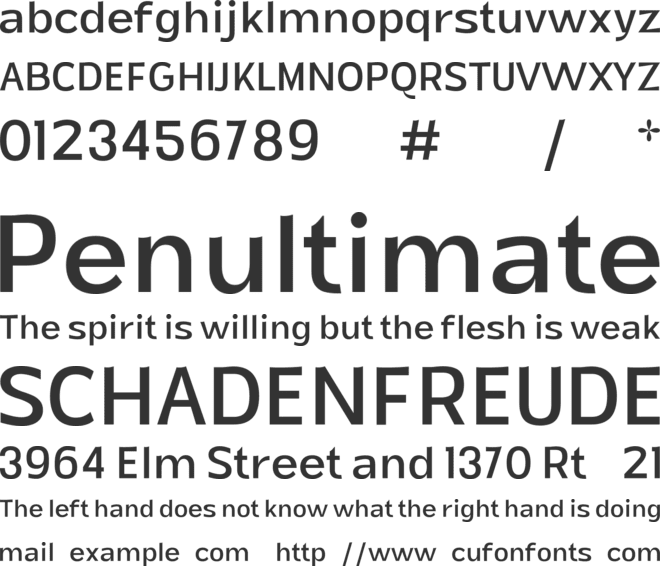 Tebel Sans font preview