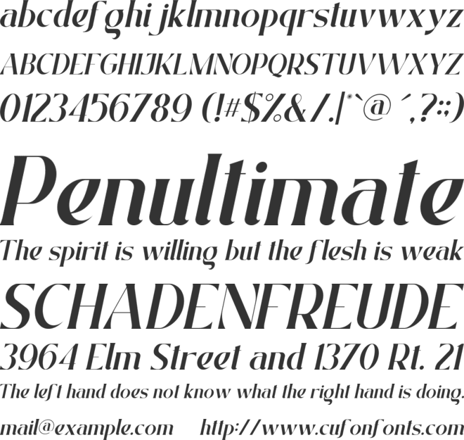 El Glance font preview