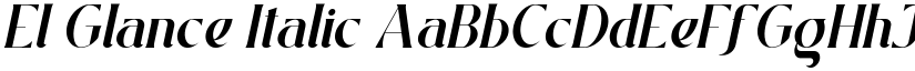 El Glance Italic font