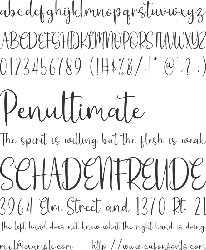 Vestaly font preview