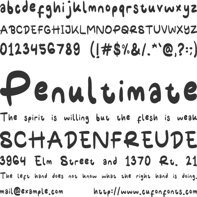Handkide font preview