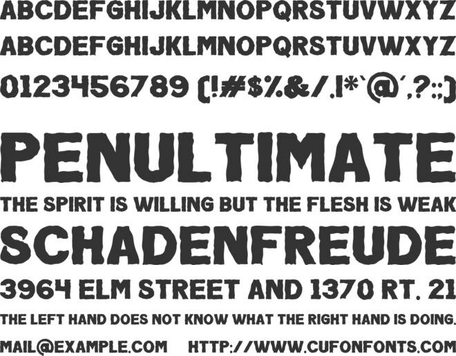 Screamous font preview