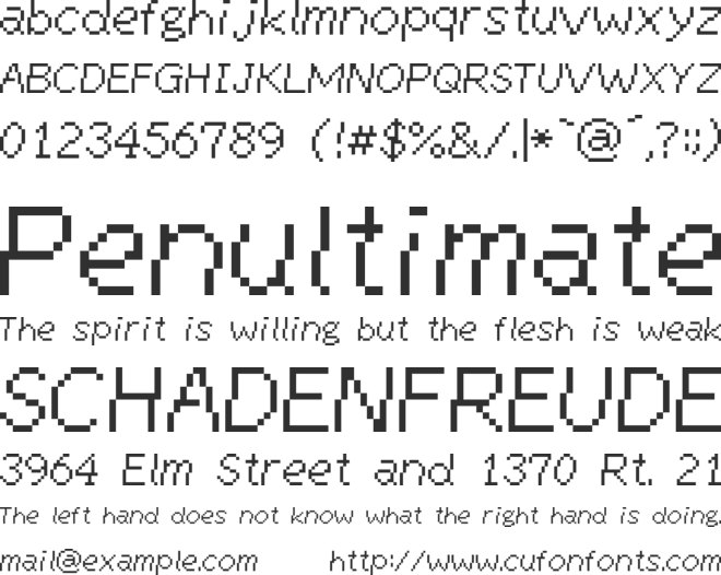 Mintsoda - Lime Green 16x16 font preview
