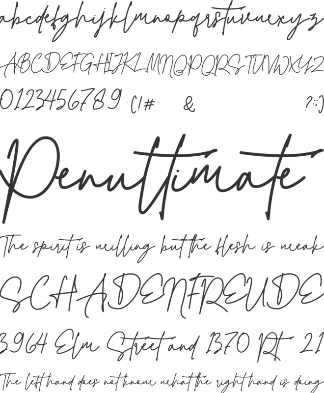 Alexandra font preview
