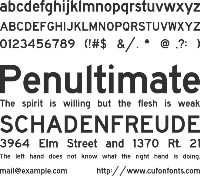 FHWASeriesDE2021 font preview