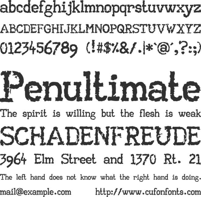 AA Typewriter font preview
