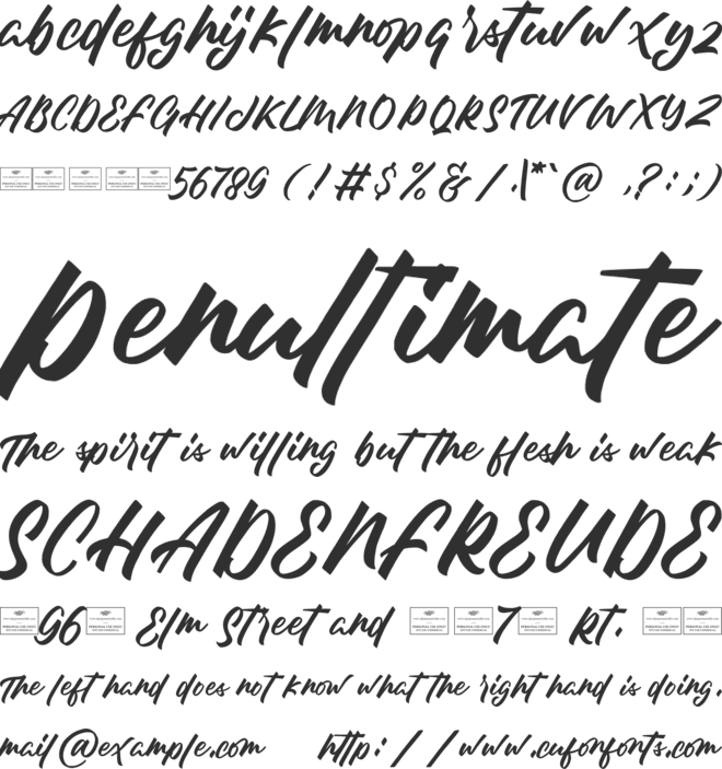 Luther King font preview