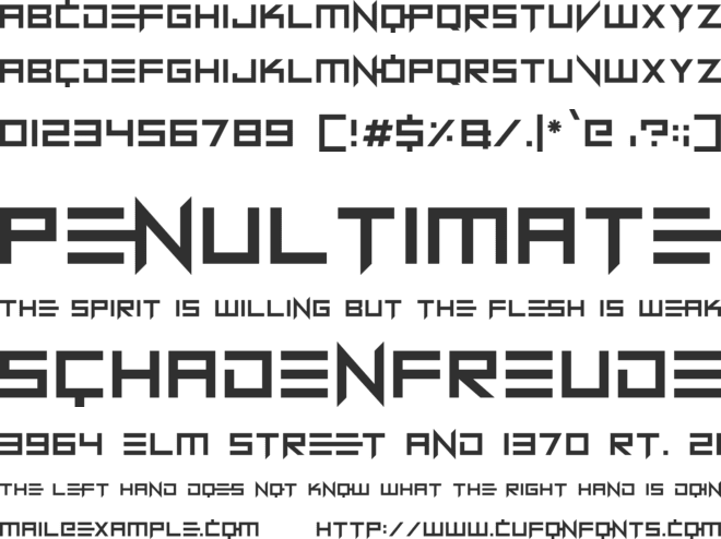 Connection font preview