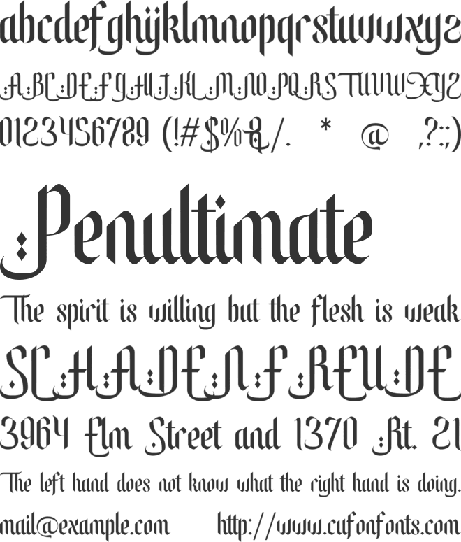 Mastolleh font preview