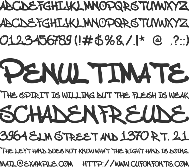 Bomber Urban font preview