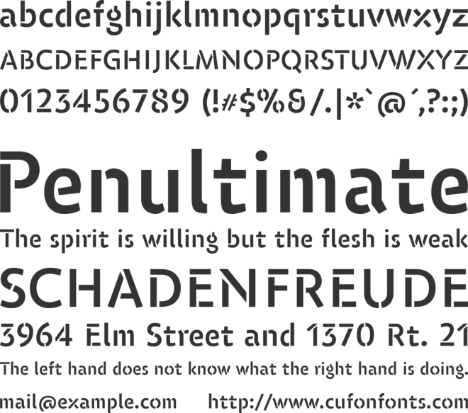 ZionTrain Pro Stencil Demibold font preview