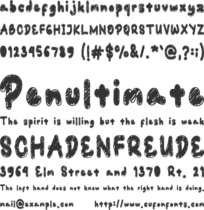 Gomena Sketch font preview