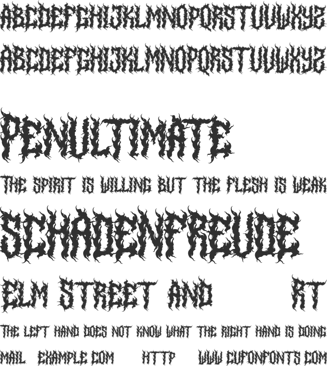 Hellfire Flames font preview