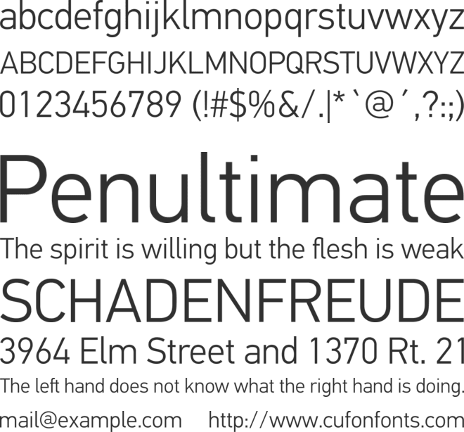 PF DinText Pro Light font preview