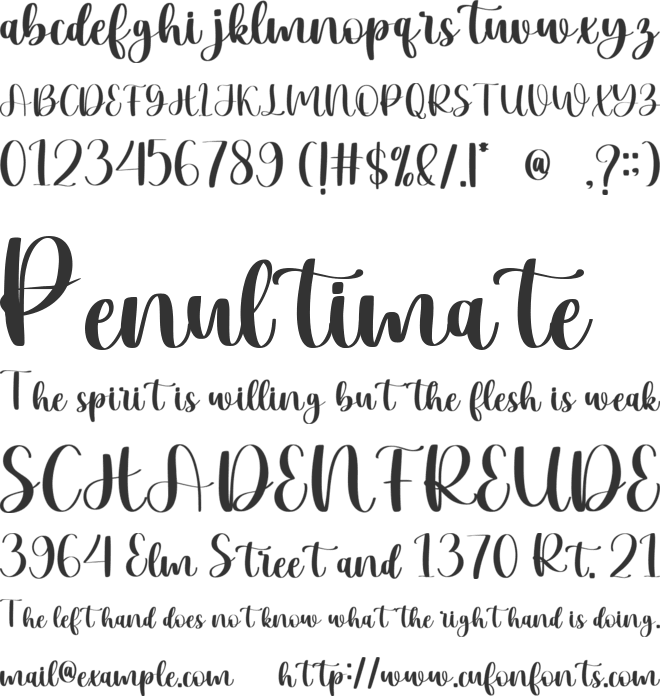 Hanale font preview