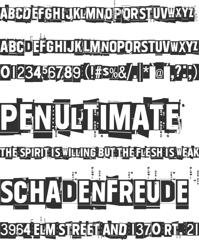 One two thirty-four font preview