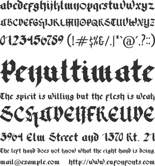 Dark Time font preview