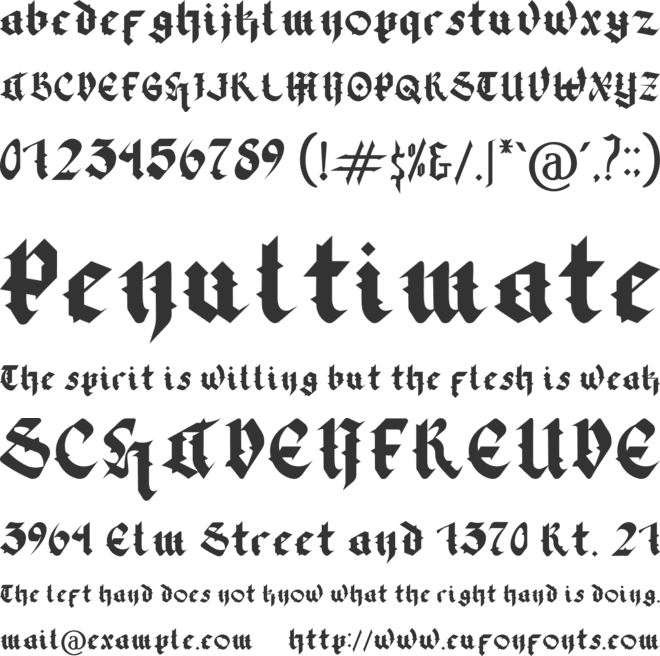 Dark Time font preview