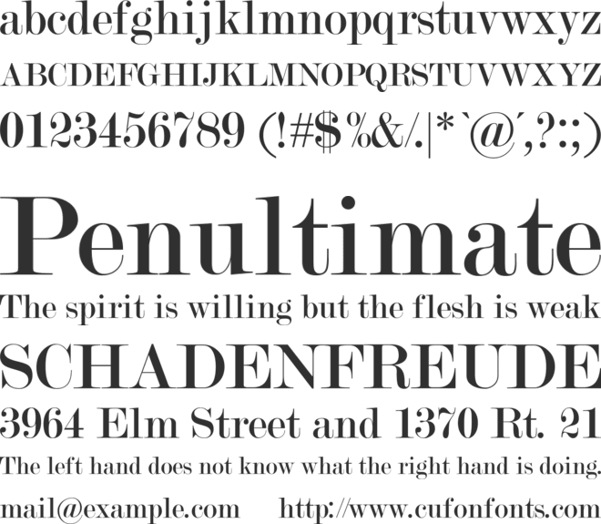 Modern No. 20 font preview
