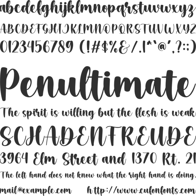 Comfort Zone font preview