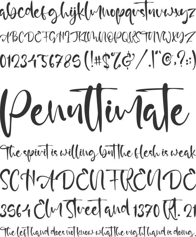 Marie Helen font preview