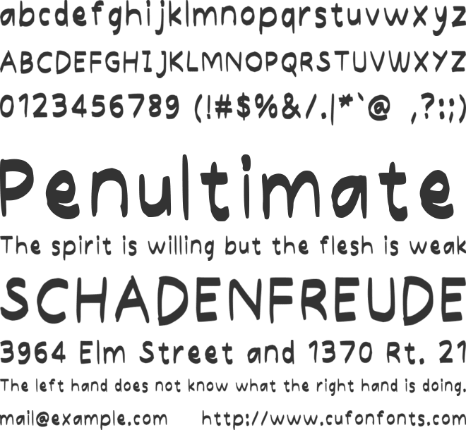 Shut Down font preview