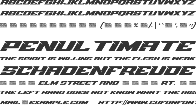 Bring Race font preview