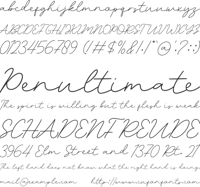 Helena Signature font preview