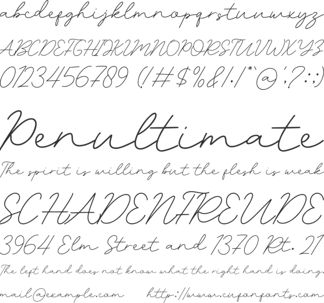 Helena Signature font preview