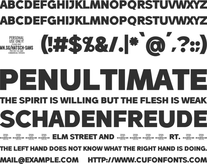 Hatsch Sans PERSONAL USE ONLY font preview