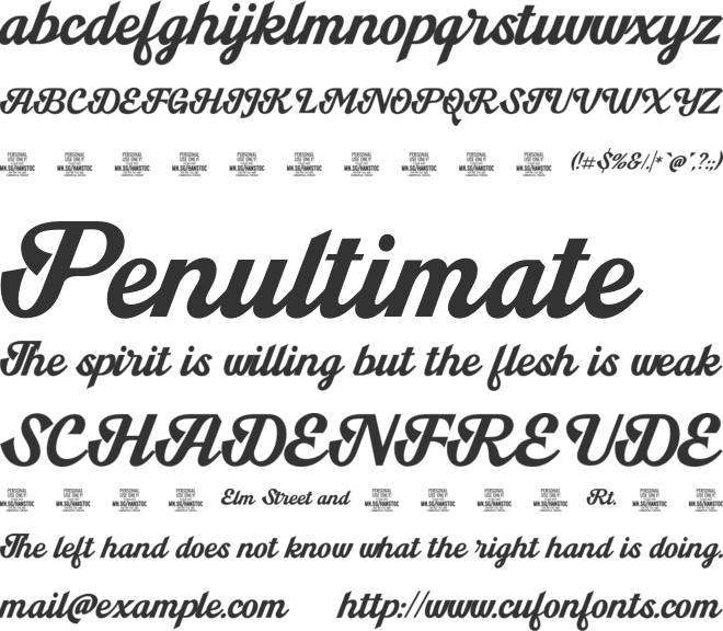 Hanstoc Script PERSONAL USE font preview