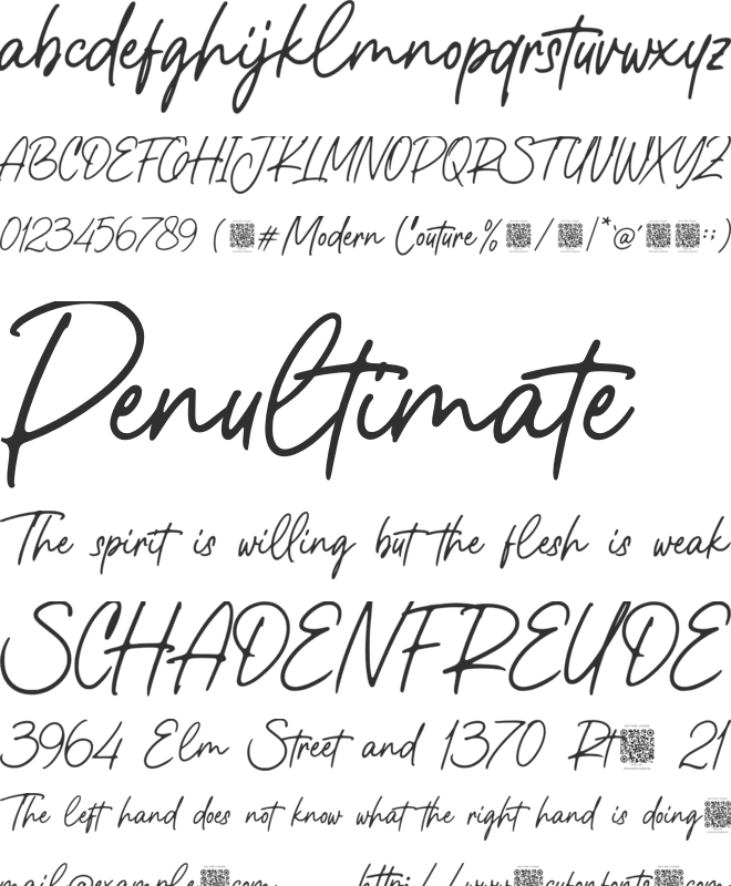 Modern Couture font preview