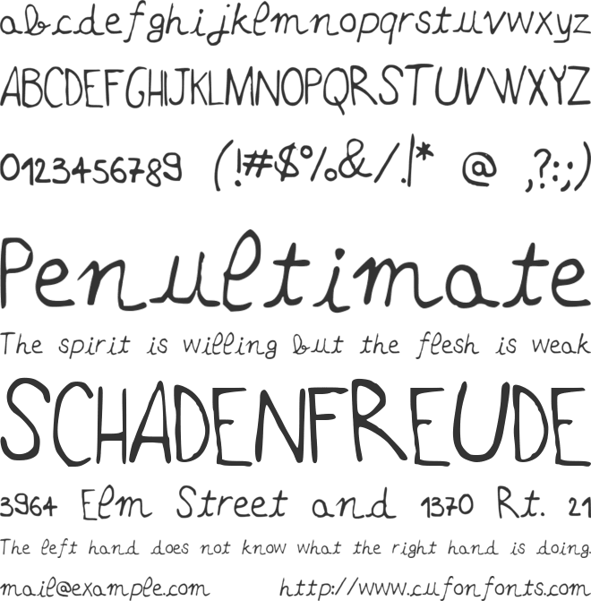 Adenote font preview