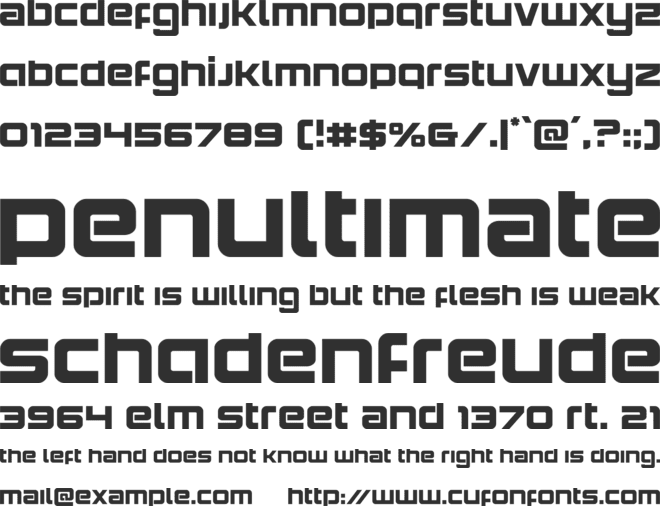 Yielding Timber font preview