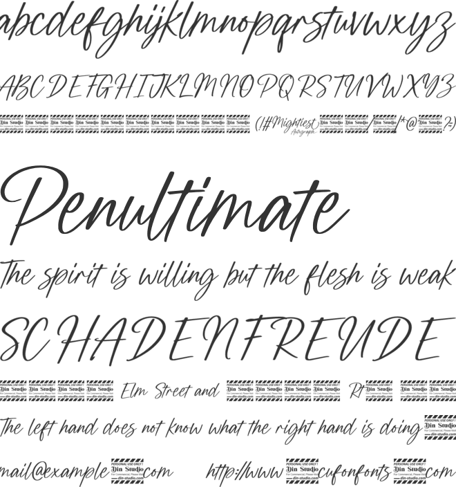 Mightiest Autograph Personal Use font preview