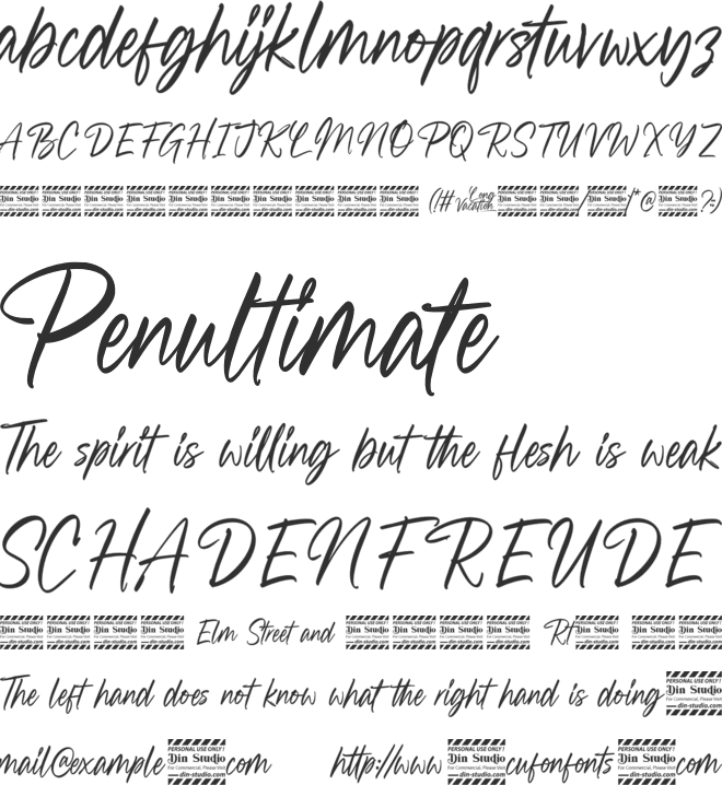Long Vacation Personal Use font preview