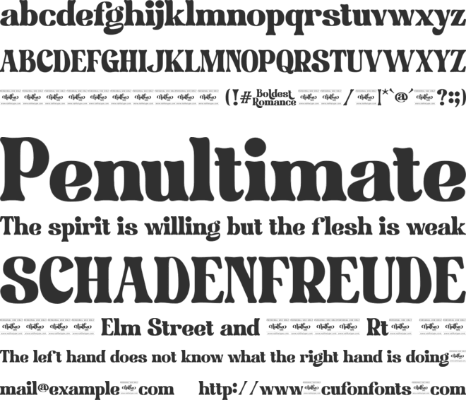 Boldest Romance Personal Use font preview