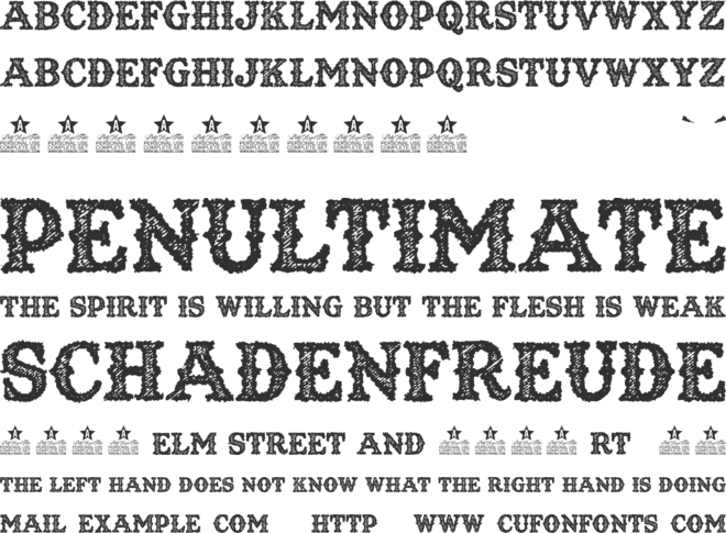 TEXAS CRUST PERSONAL USE font preview