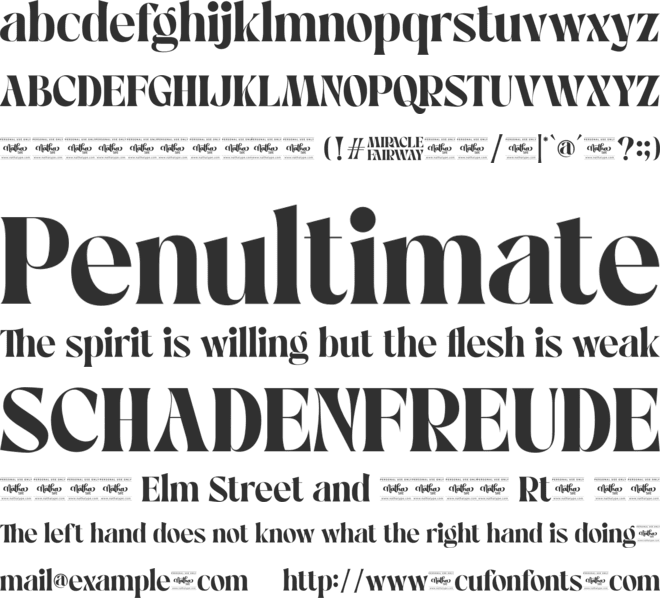 Miracle Fairway Personal Use font preview