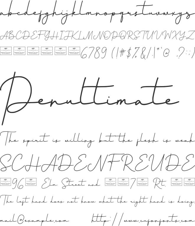 Precious font preview