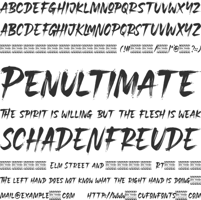 Thunder Garage Brush Personal Use font preview