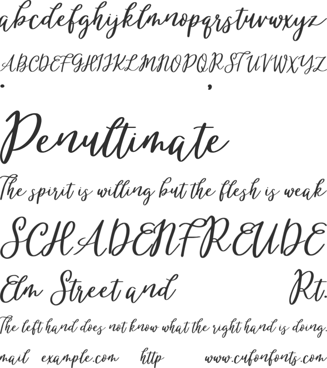 Relynda font preview