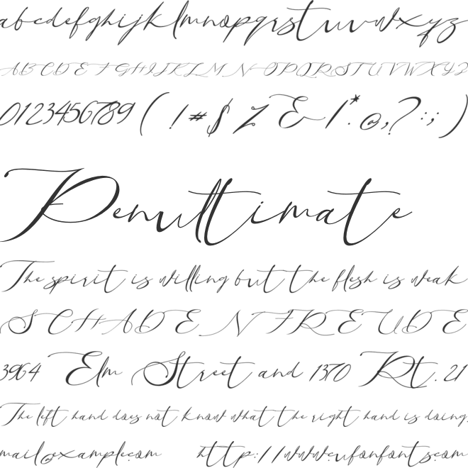 Santhania font preview