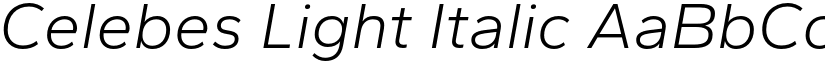 Celebes Light Italic font