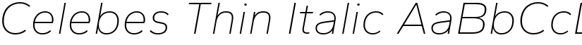 Celebes Thin Italic font