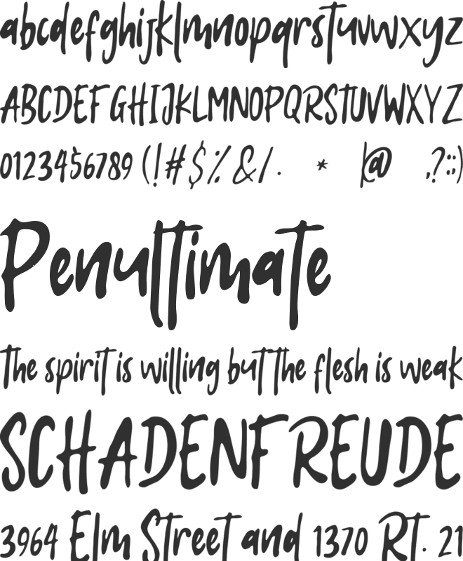 Amook font preview