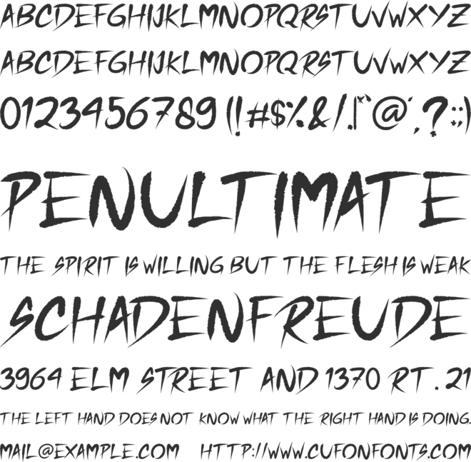 Cursed Parade font preview