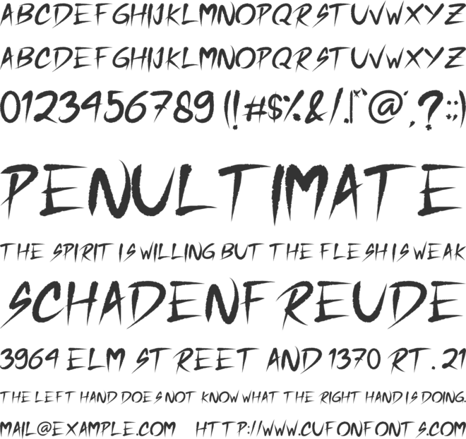 Cursed Parade font preview