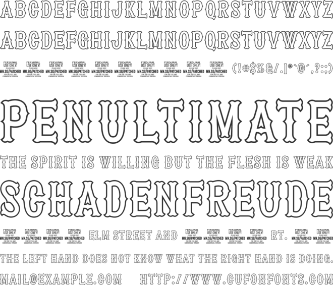 Patched In PERSONAL USE font preview